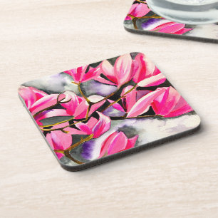 Wasserfarbe Magnolie Rosa Getränkeuntersetzer