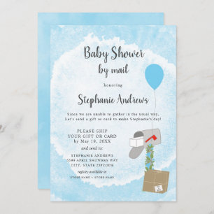 Wasserfarbe Mailbox Babydusche per Post Einladung