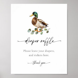 Wasserfarbe Mallard Duck Babydusche Windelwanne Wi Poster