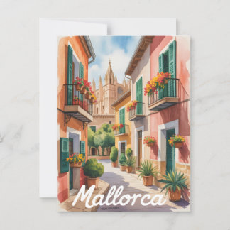 Wasserfarbe Mallorca Postkarte