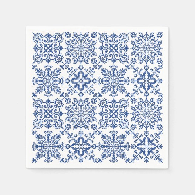 Wasserfarbe Mandala Azure harter Kunststoff Unters Serviette (Vorderseite)