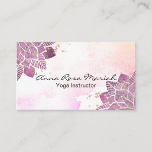 *~* Wasserfarbe Mandala Glitzer Heilung Reiki Yoga Visitenkarte