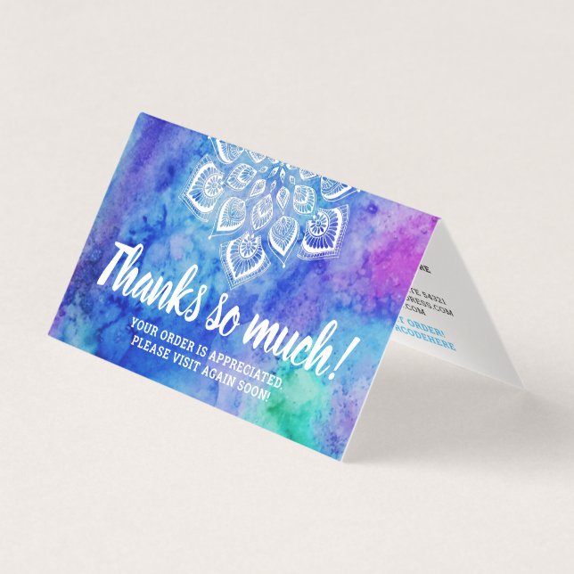 Wasserfarbe Mandala Metaphysische Dankeschön Karte (Vorderseite)