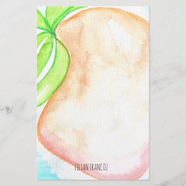 Wasserfarbe Mango Hand gestrichen Tropengestation Briefpapier (Vorderseite)