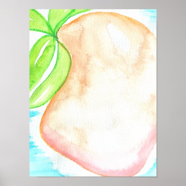 Wasserfarbe Mango Hand gestrichen Tropische Küche Poster (Vorne)