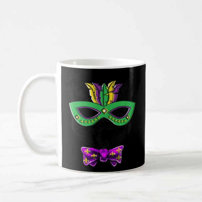 Wasserfarbe Mardi Gras Face Face Fasching Maskenfe Kaffeetasse (Links)