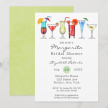 Wasserfarbe Margarita Bridal Dusche Einladung