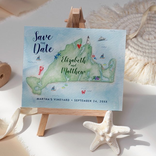 Wasserfarbe Marthas Weinkarte Save the Date Ankündigungspostkarte (Von Creator hochgeladen)