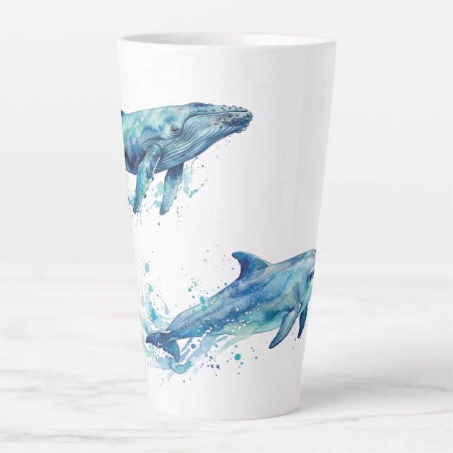 Wasserfarbe Meeresleben Milchtasse (Vorderseite)