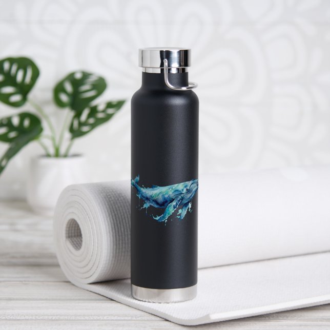 Wasserfarbe Meeresleben Trinkflasche (Yoga (gedreht))