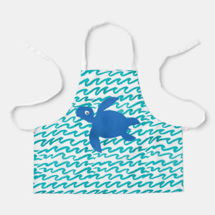 Wasserfarbe Meeresschildkröte Shibori-Welle Schürze