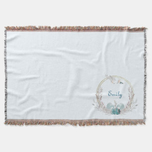 Wasserfarbe Meerjungfrau & Personalisierte Wreath Decke
