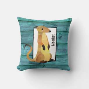 Wasserfarbe Meerkat auf einem Hintergrund aus blau Kissen