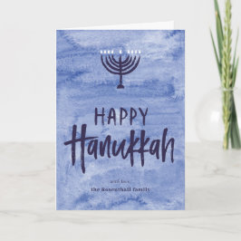 Wasserfarbe Menorah Gefundene Hanukkah-Karte Feiertagskarte