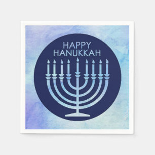 Wasserfarbe menorah Hanukkah Serviette