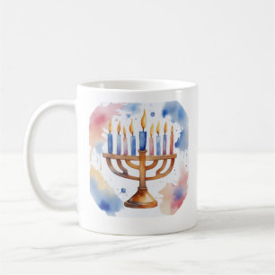 Wasserfarbe Menorah Happy Hanukkah Kaffeetasse