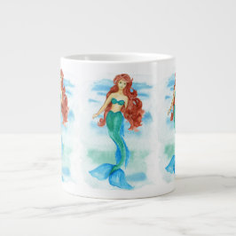 Wasserfarbe Mermaid Jumbo-Tasse