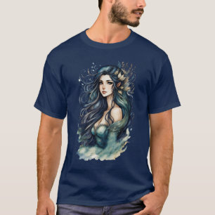 Wasserfarbe Mermaid T-Shirt