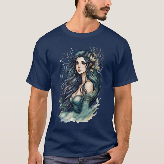 Wasserfarbe Mermaid T-Shirt (Vorderseite)