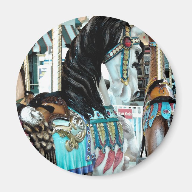 Wasserfarbe Merry-Go-Round Pferd Magnet (Vorne)