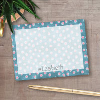 Wasserfarbe Messy Polka Dots - blau und rosa
