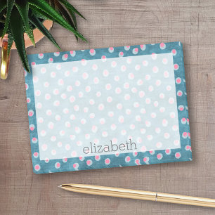 Wasserfarbe Messy Polka Dots - blau und rosa Post-it Klebezettel