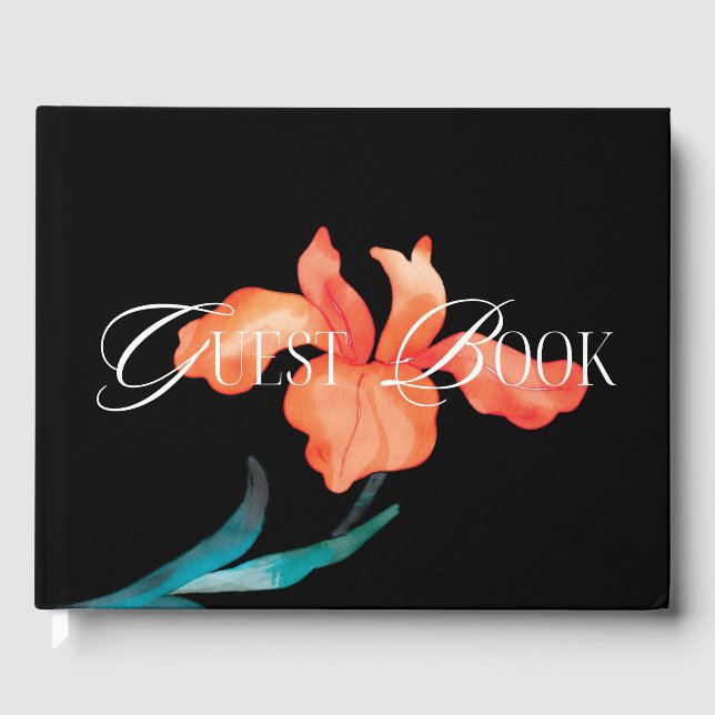 Wasserfarbe mexikanische Fiesta Blume Hochzeit Sch Gästebuch (Vorderseite)