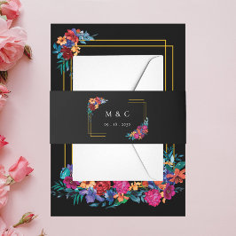 Wasserfarbe Mexikanische Fiesta Blume Schwarze Hoc Einladungsbanderole