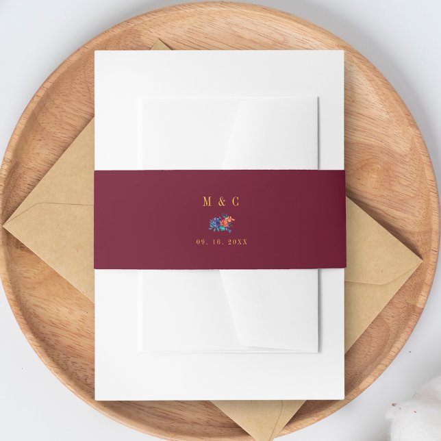 Wasserfarbe mexikanische Fiesta Blume Wedding Burg Einladungsbanderole (Von Creator hochgeladen)