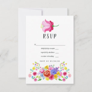 Wasserfarbe mexikanische Fiesta Wedding RSVP Karte