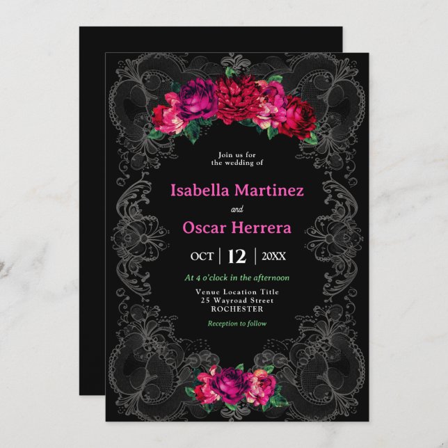 Wasserfarbe Mexikanische Hochzeit Einladung (Vorne/Hinten)