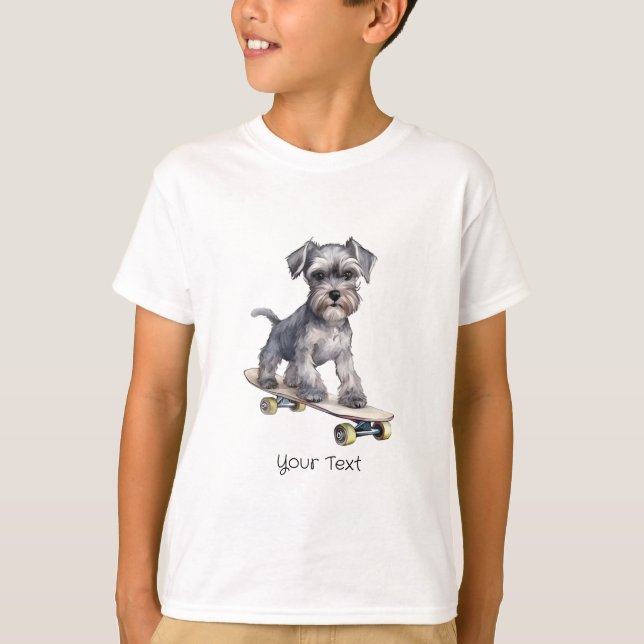 Wasserfarbe Miniatur Schnauzer Boy T - Shirt (Vorderseite)