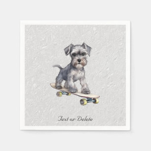 Wasserfarbe Miniatur Schnauzer Napkins Serviette