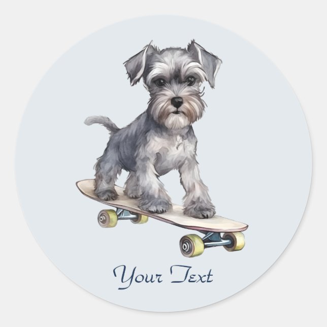 Wasserfarbe Miniatur Schnauzer Sticker (Vorderseite)