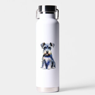 Wasserfarbe Miniatur Schnauzer Trinkflasche