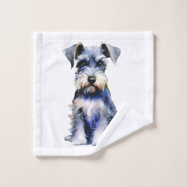 Wasserfarbe Miniatur Schnauzer Waschlappen (Waschlappen)