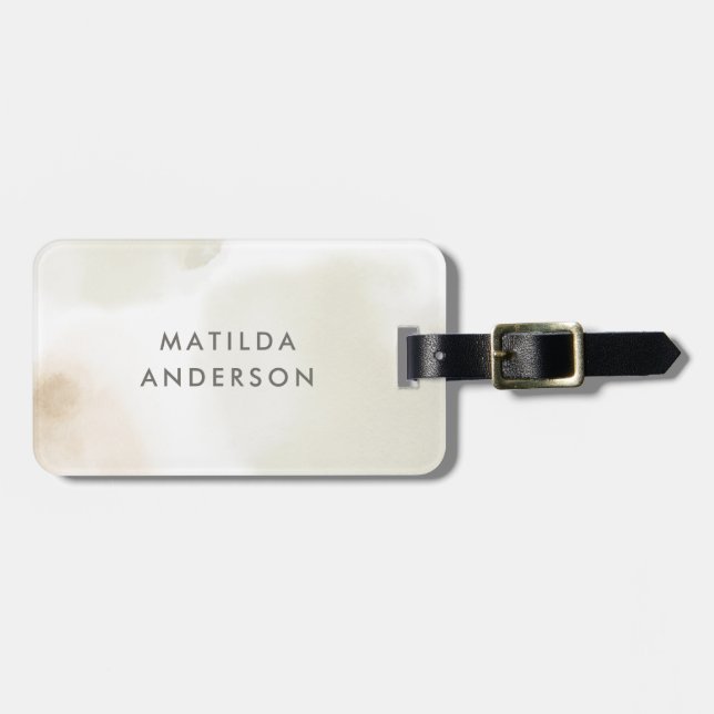 Wasserfarbe minimale abstrakte natürliche Eleganz Gepäckanhänger (Vorderseite horizontal)