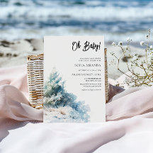 Wasserfarbe Minimalistisch Winter Baby Dusche