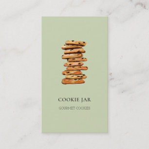 Wasserfarbe-Mintgrün-Geschäftskarte für Cookie-Bäc Visitenkarte