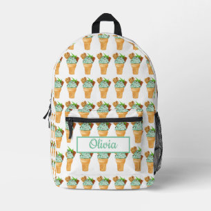 Wasserfarbe Minz-Schokoladeneis Personalisiert Bedruckter Rucksack