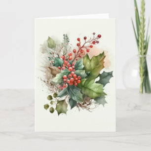 Wasserfarbe Mistletoe Feiertagskarte
