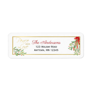 Wasserfarbe Mistletoe Ferien-Rücksendeadresse