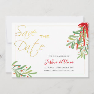 Wasserfarbe Mistletoe   Hochzeit Save The Date