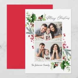 Wasserfarbe Mistletoe Holly Berry Weihnachten 2 FO