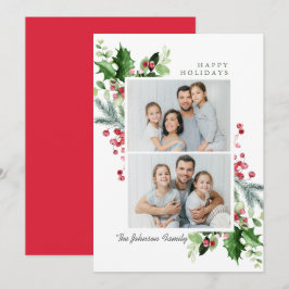Wasserfarbe Mistletoe Holly Berry Weihnachten 2 FO
