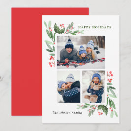 Wasserfarbe Mistletoe Holly Berry Weihnachten 3 FO