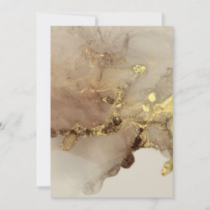 Wasserfarbe mit Goldflakes Hochzeitsempfang Einladung