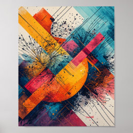 Wasserfarbe mit schwimmendem Wasser Poster