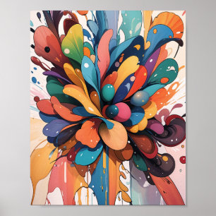 Wasserfarbe mit schwimmendem Wasser Poster