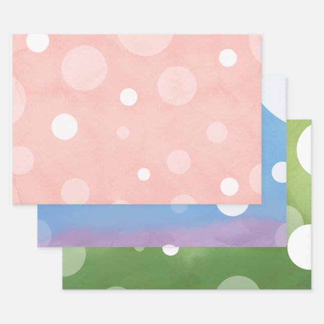 Wasserfarbe mit weißen Flecken 1 Papiertücher Geschenkpapier Set (Set)